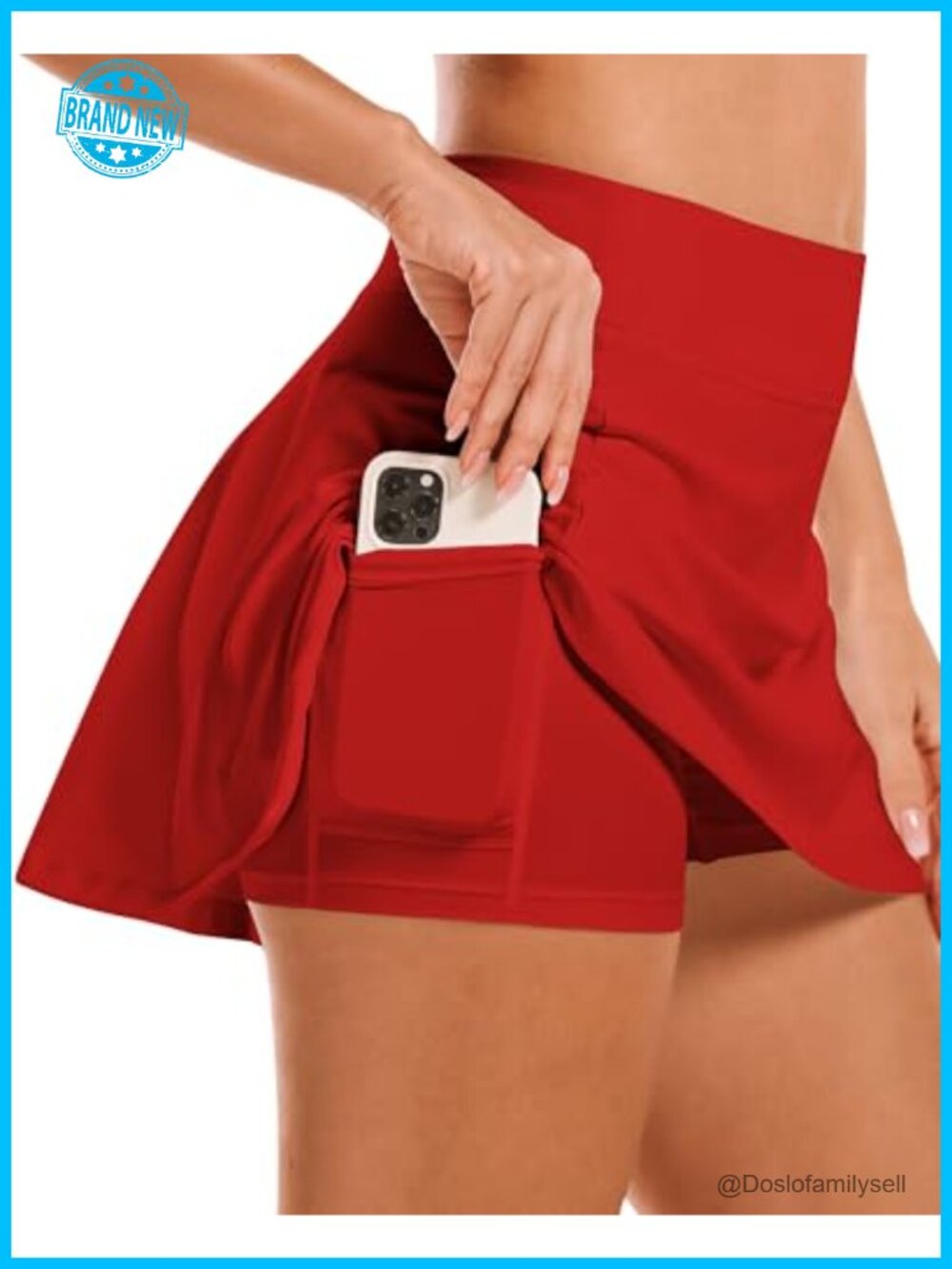 High Waisted Athletic Tennis Golf Skort with Pockets Built-in Shorts